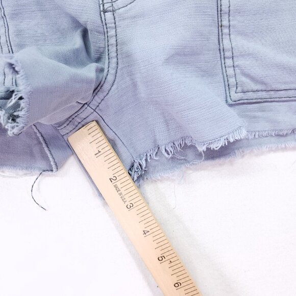 Free People Chino Shorts Womens Size 8 Cotton Gray Raw Fray Hem - Picture 5 of 12
